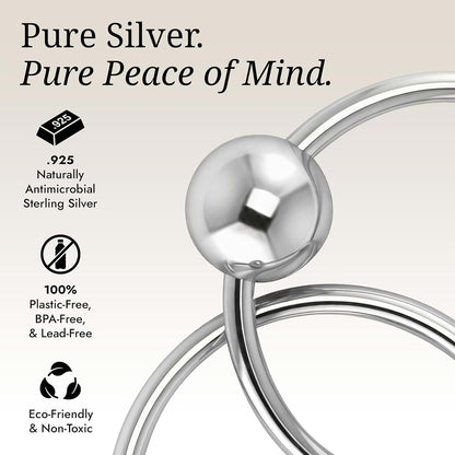 Krysaliis 2 Ring .925 Sterling Silver Teether Rattle Ring (photo 4)