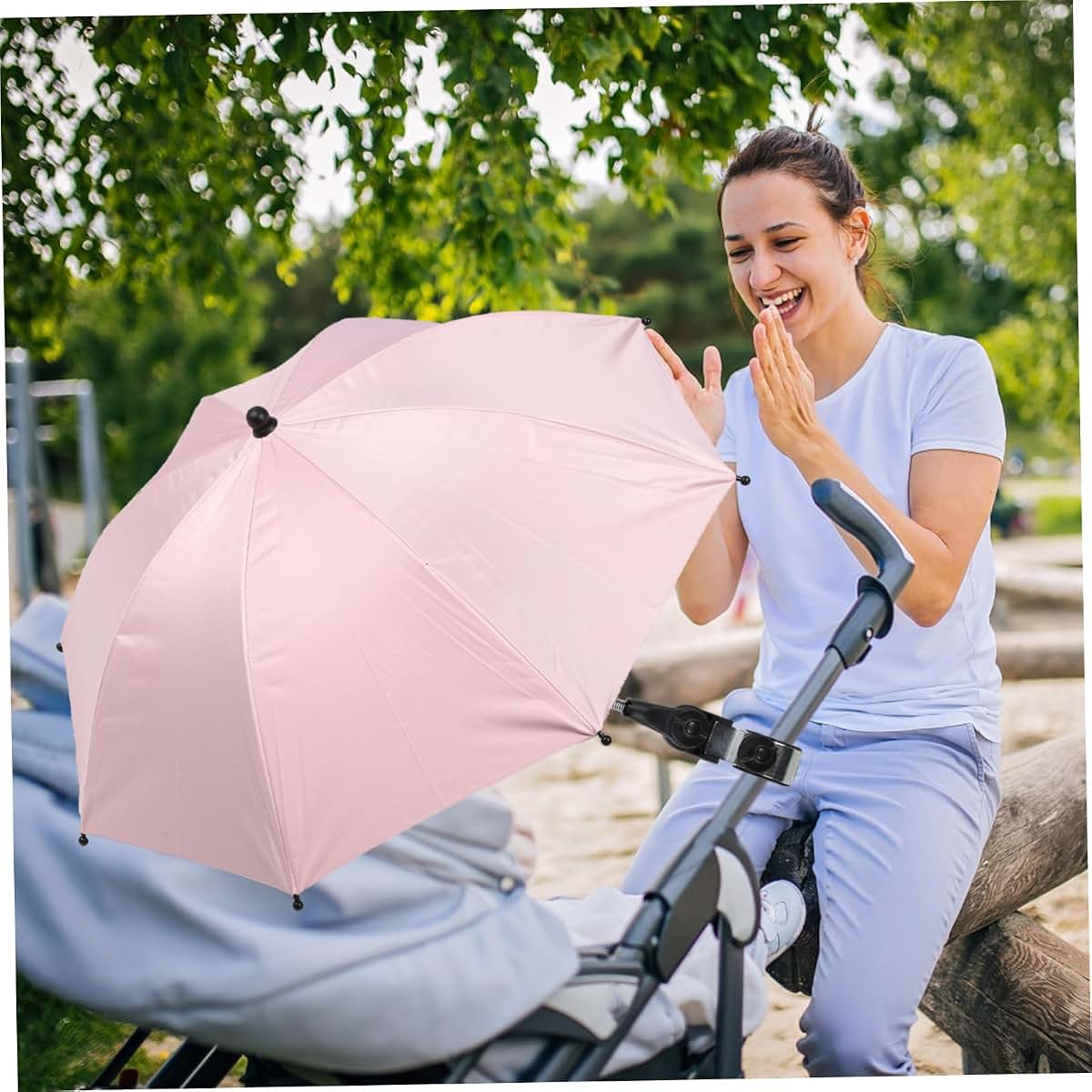 Stroller Umbrella Sunshade Canopy Pink