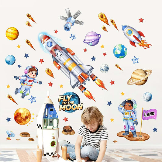 Supzone Space Wall Decals for Kids Nursery