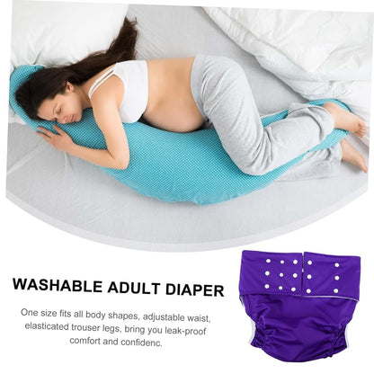 Reusable Adult Diaper Pants with Leak Proof Protection, Purple