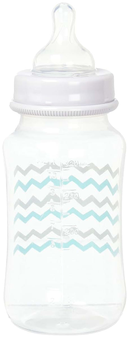 CRIBMATES 2-Pack Wide Baby Bottles, 11oz, Teal/Grey Elephant Zigzag