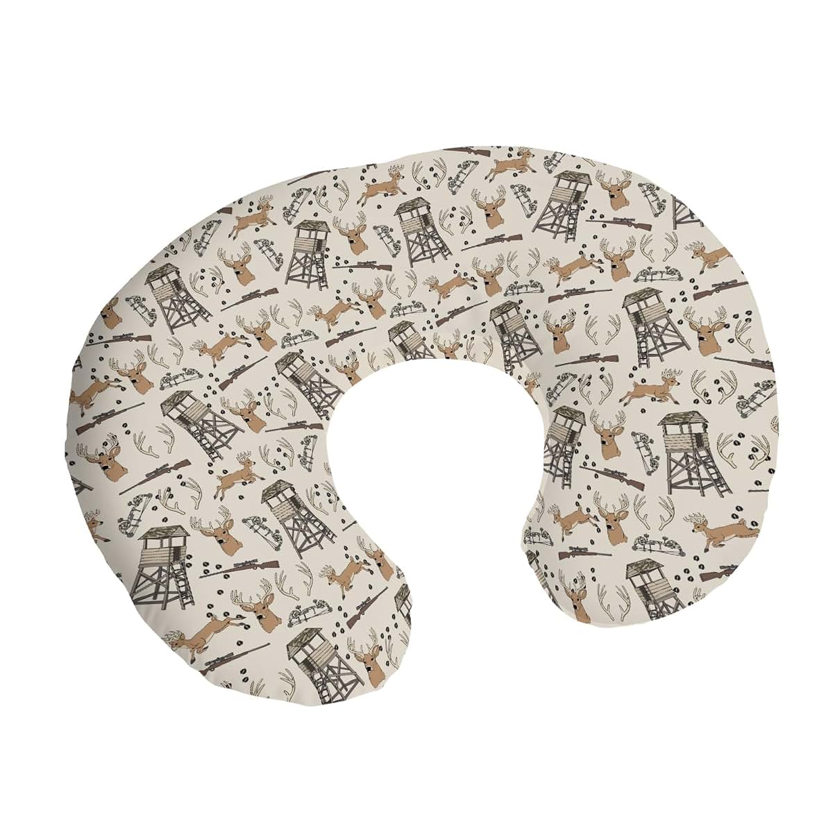 BabyOneStop Deer Hunting Nursing Pillow Cover, 22x18 Inch Polyester Slipcover with Zipper