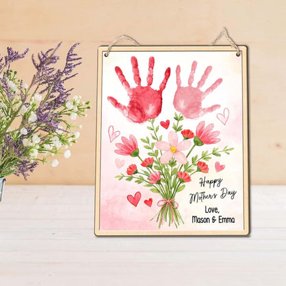 BabyOneStop Pink Floral Bouquet DIY Baby Handprint Craft Sign