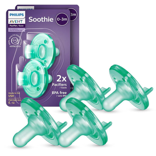 Philips Avent Soothie Baby Pacifier, 0-3 Months, 4-Pack, Green