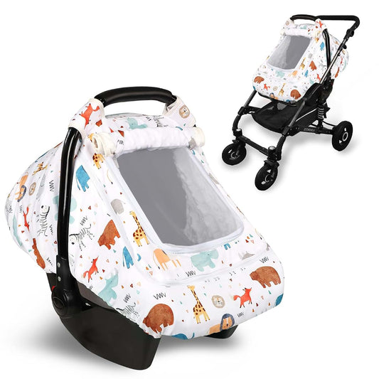 Man Fai Sky Baby Car Seat Cover With Animal Print And Four-Mode Design