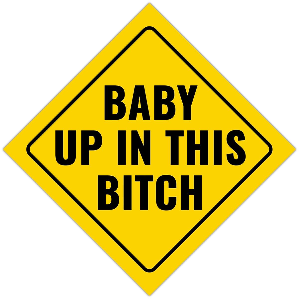 BabyOneStop Funny Baby Car Bumper Decal 4.5x4.5 Inch Diamond Vinyl