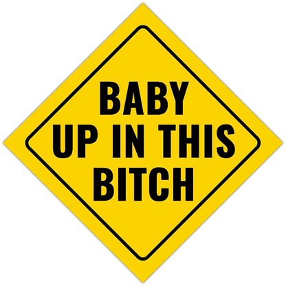 BabyOneStop Funny Baby Car Bumper Decal 4.5x4.5 Inch Diamond Vinyl