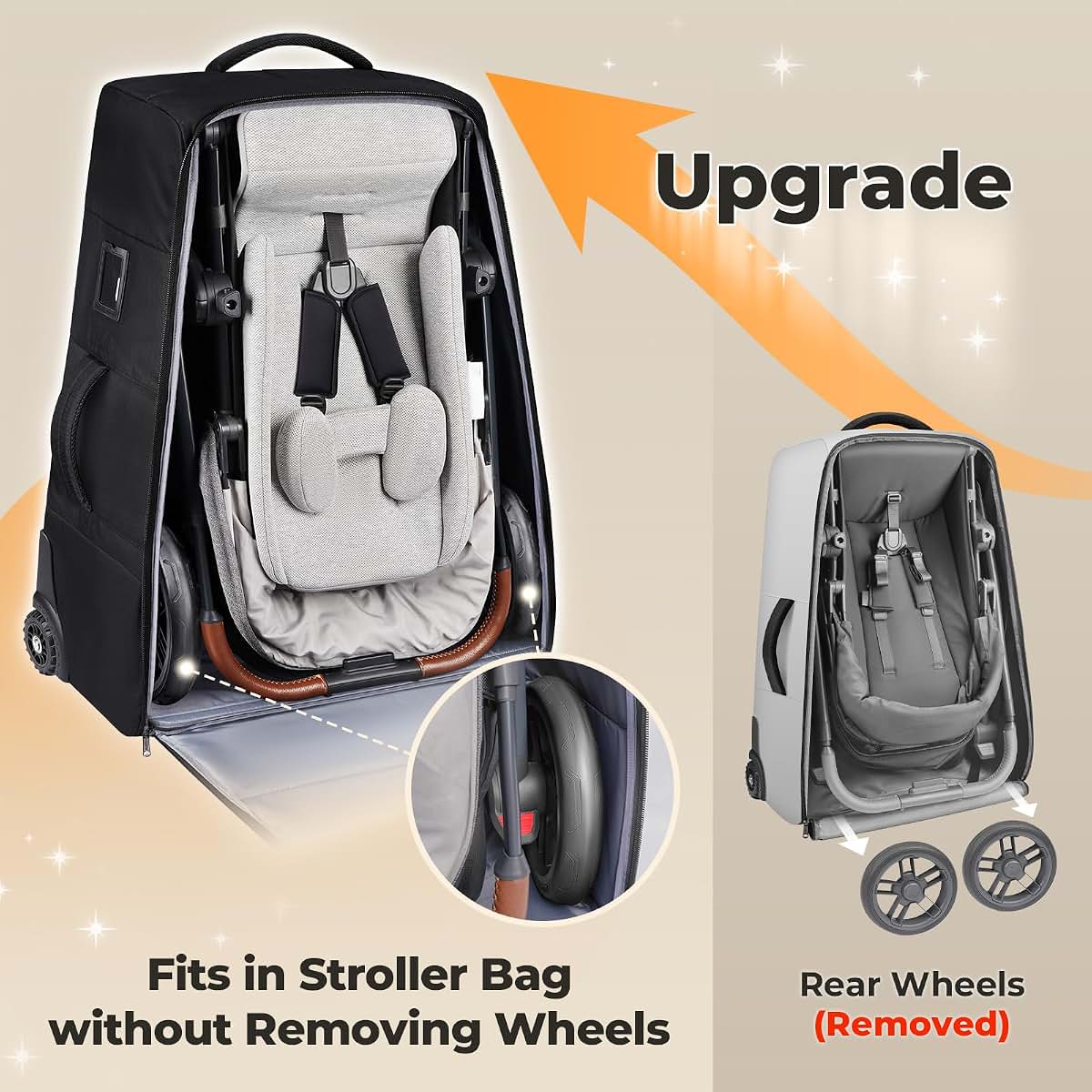 Yorepek Stroller Travel Bag For UPPAbaby Vista & Cruz, No Wheel Removal Needed