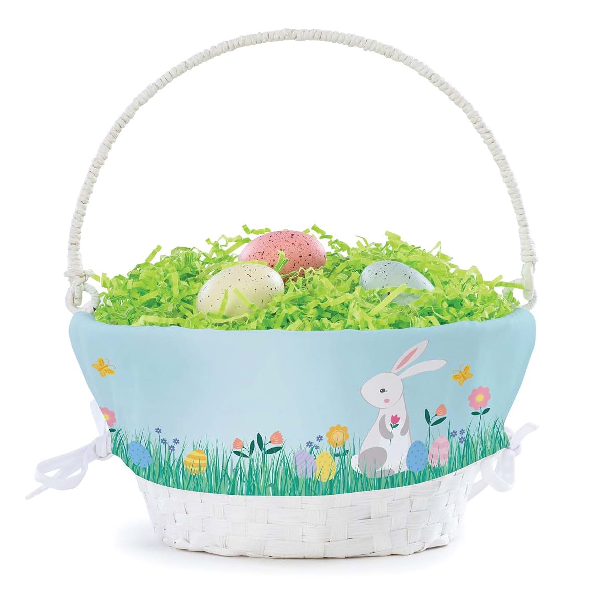 Personalized Planet Personalized Meadow Easter Egg Basket with Handle and Custom Name | Girl Bunny Easter Basket Liners (photo 4)