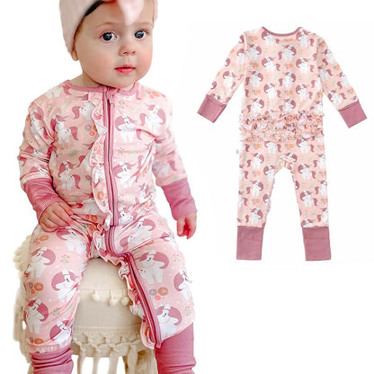 Little Jamjams Rompers Mittens Cuff Zippered Sleeper One-Piece Romper