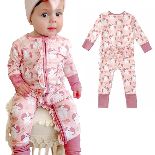Little Jamjams Rompers Mittens Cuff Zippered Sleeper One-Piece Romper