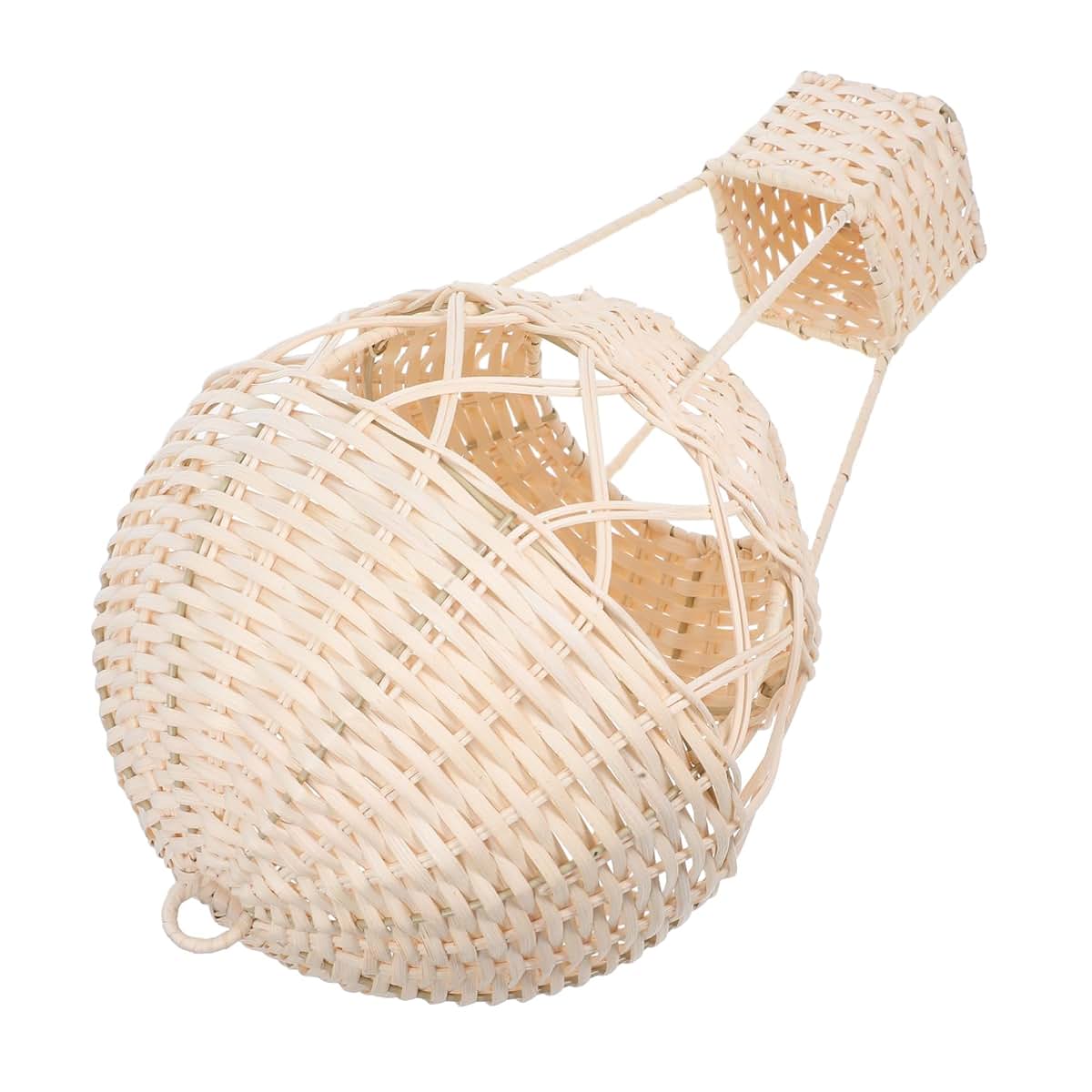 CIYODO Hanging Rattan Hot Air Balloon Lamp Shade, Handwoven Beige Wicker Wall Decor and Ceiling Cover