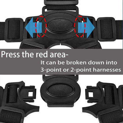 Universal 5 Point Harness Strap, Adjustable Harness Belt For High Chair And Stroller