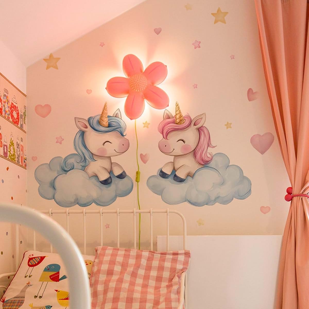 fufuquare Cartoon Pastel Unicorn Wall Stickers Nursery Decor