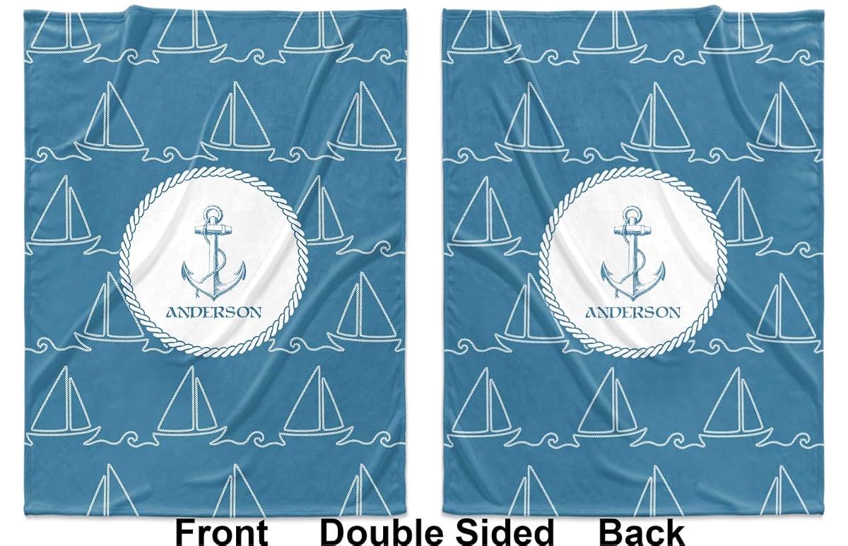 Baby Milano Personalized Rope Sail Boats Baby Blanket (Double Sided) (photo 2)