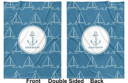 Baby Milano Personalized Rope Sail Boats Baby Blanket (Double Sided) (photo 2)