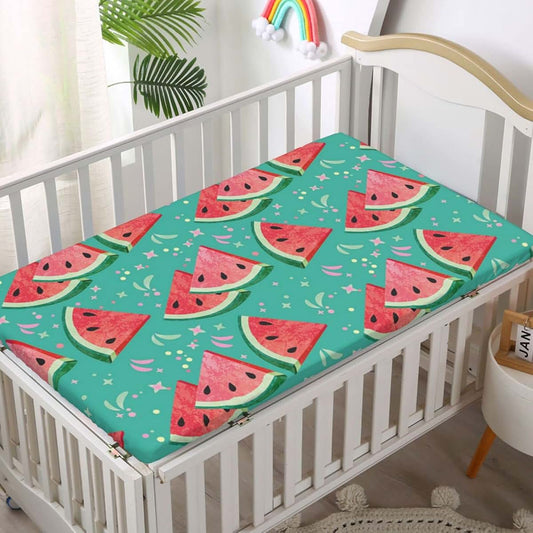BabyOneStop Watermelon Themed Fitted Mini Crib Sheet
