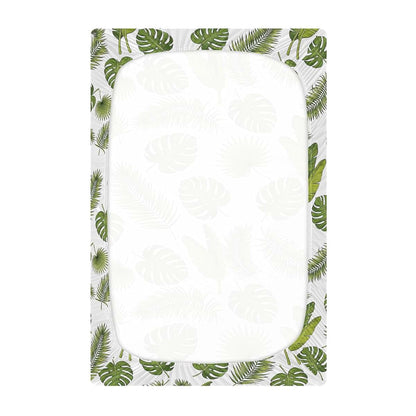 Pfrewn Crib Sheets Monstera Leaves Palm Fronds Fitted Crib Sheet