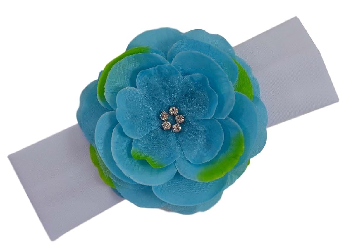 Funny Girl Designs Infant Girls Emma Rhinestone Flower Soft Baby Headband