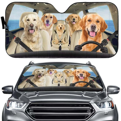 Golden Retriever Windshield Sun Shade for Car SUV Truck