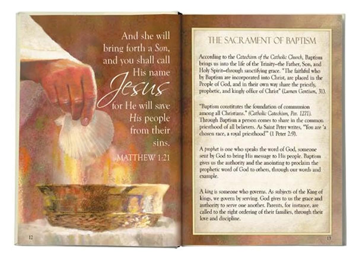 Christian Brands Catholic Baptism Gift Set With Prayer Book And Shell (photo 3)