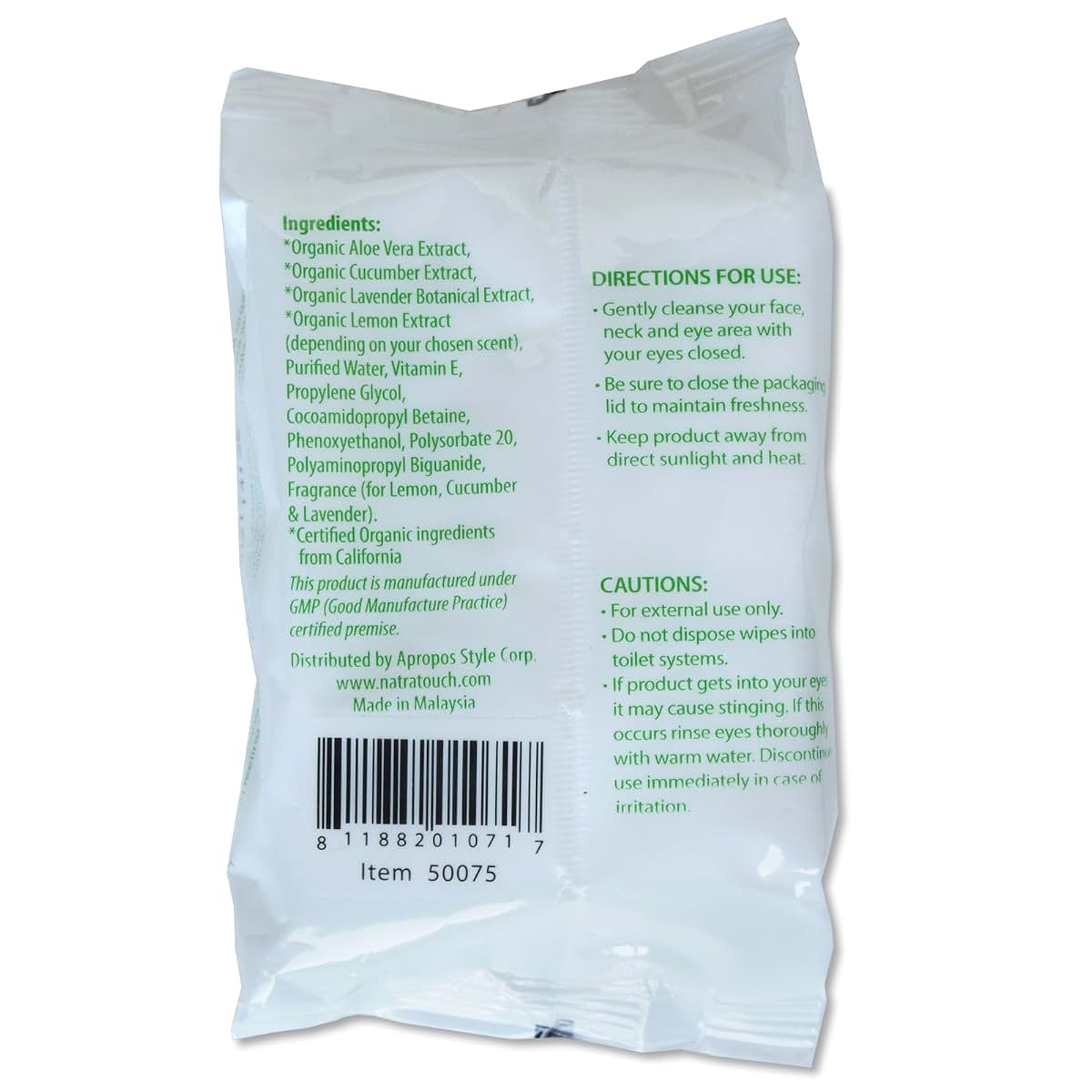 Natratouch Organic Lavender Daily Cleansing Wipes 3 Pack (photo 3)