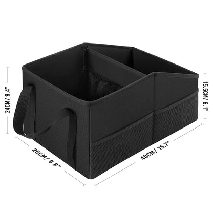 INFIVITA Car Organizer With 2 Compartments And 9 Mesh Pockets