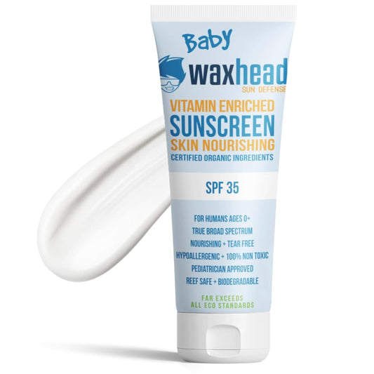 Waxhead Baby Sunscreen SPF 35 - 4 oz Mineral Zinc Oxide Lotion