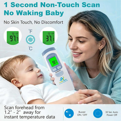 Amplim AmpMed Non-Contact Digital Thermometer for Adults and Kids