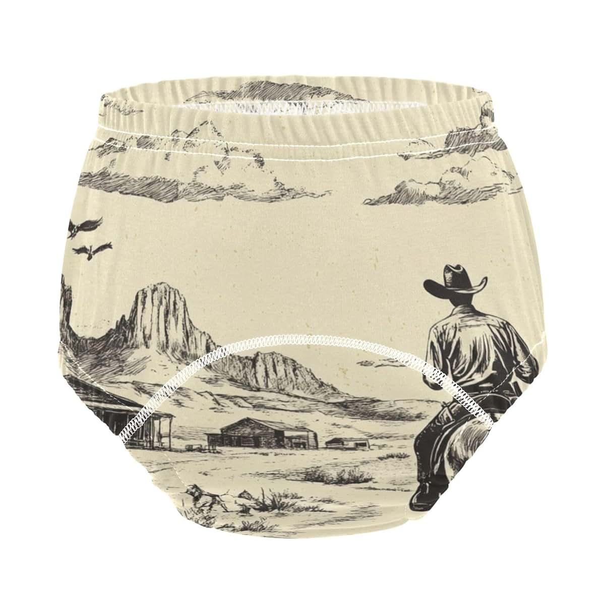 JUNZAN Western Cowboy Potty Training Pants, Cotton Boxer Briefs, 2T