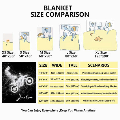 Briizy Custom Dirt Bike Motorbike Blanket,Personalized Motorcycle Lover Gift