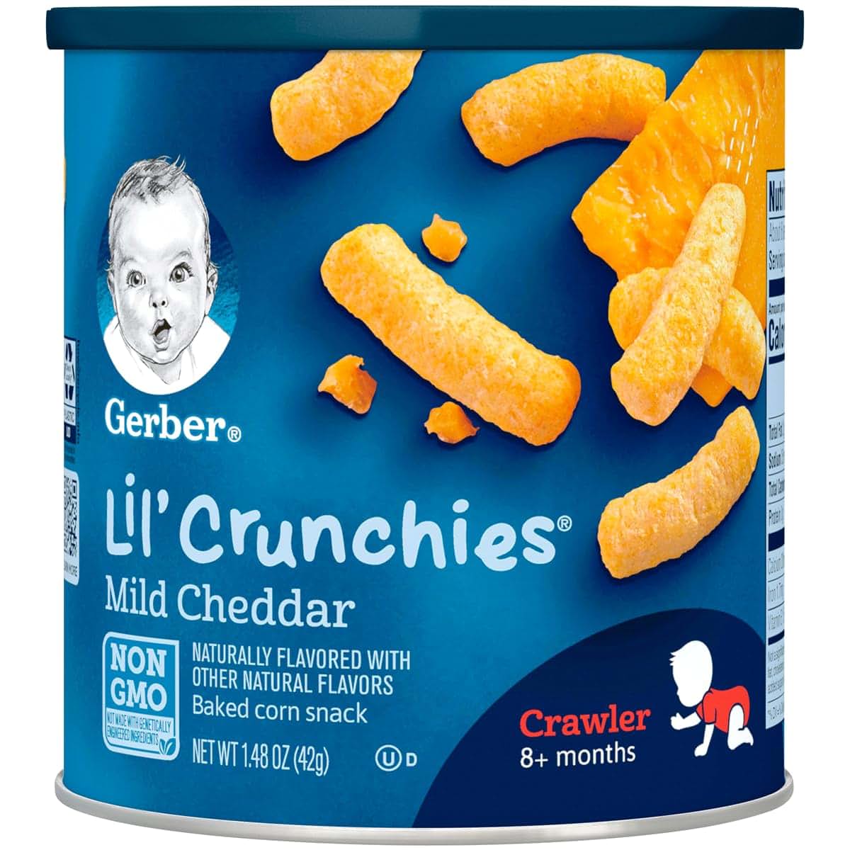 Gerber Stage 3 Lil Crunchies Mild Cheddar Snack 1.48 Oz 4 Pack