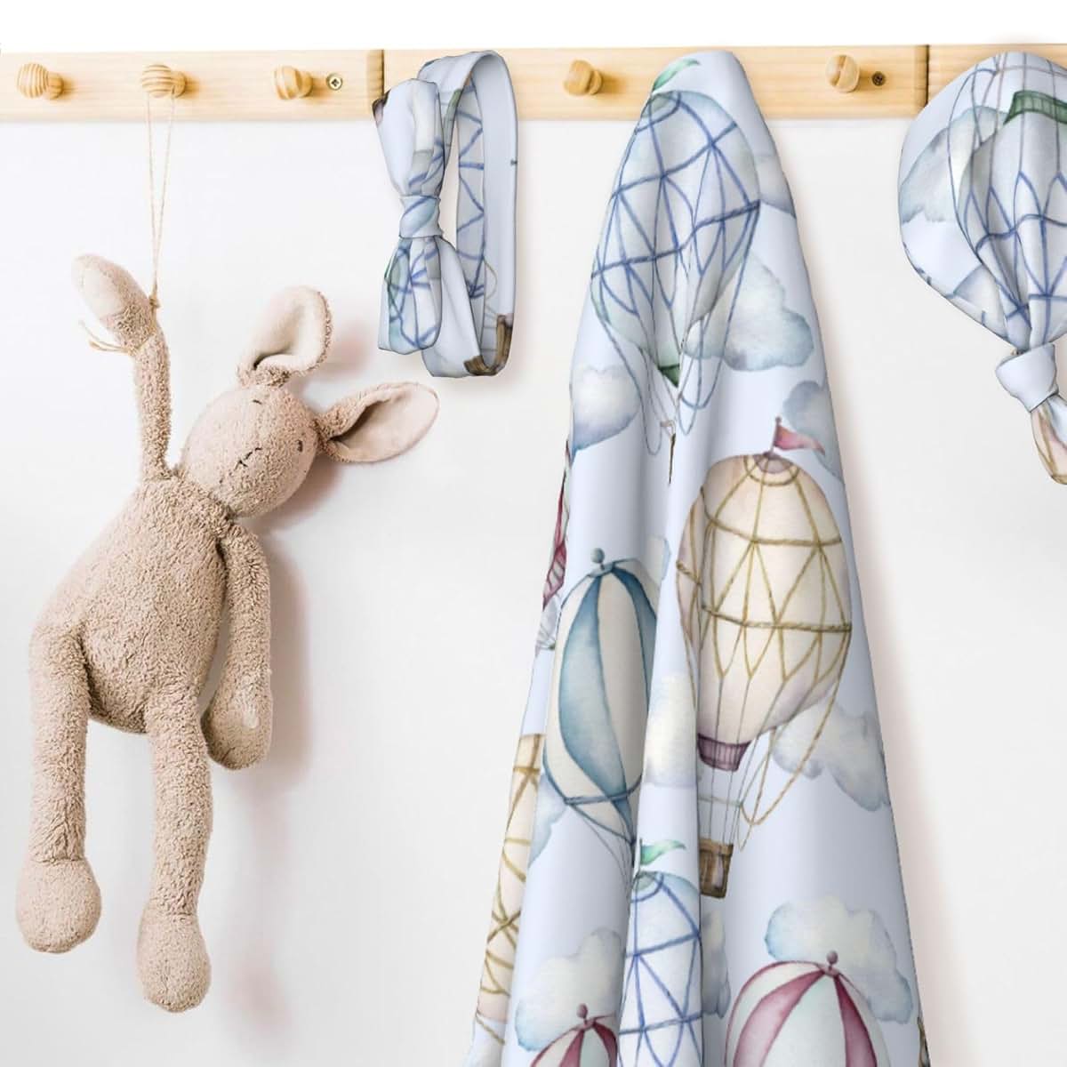 Hot Air Balloons Receiving Blanket Set for Newborn And Toddler Girls