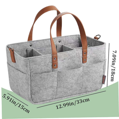Cnafgbgg Portable Felt Diaper Caddy Organizer Grey (photo 4)