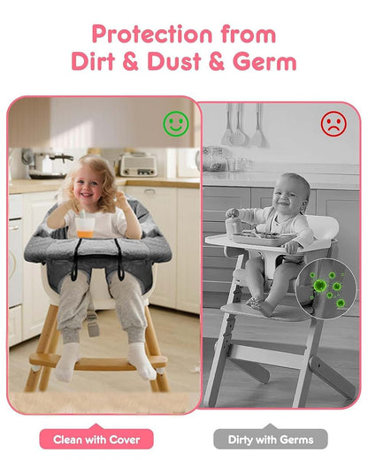 BabyOneStop 2-in-1 Shopping Cart Cover and High Chair Cover for Baby, Cotton, Machine Washable, Gray