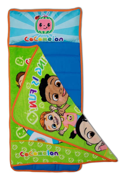 CoComelon Toddler Nap Mat with Attached Pillow and Fleece Blanket