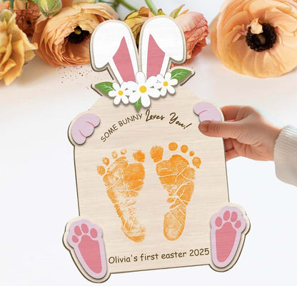 BBLI Personalized Easter Footprint Board for Baby First Easter Keepsake (photo 4)