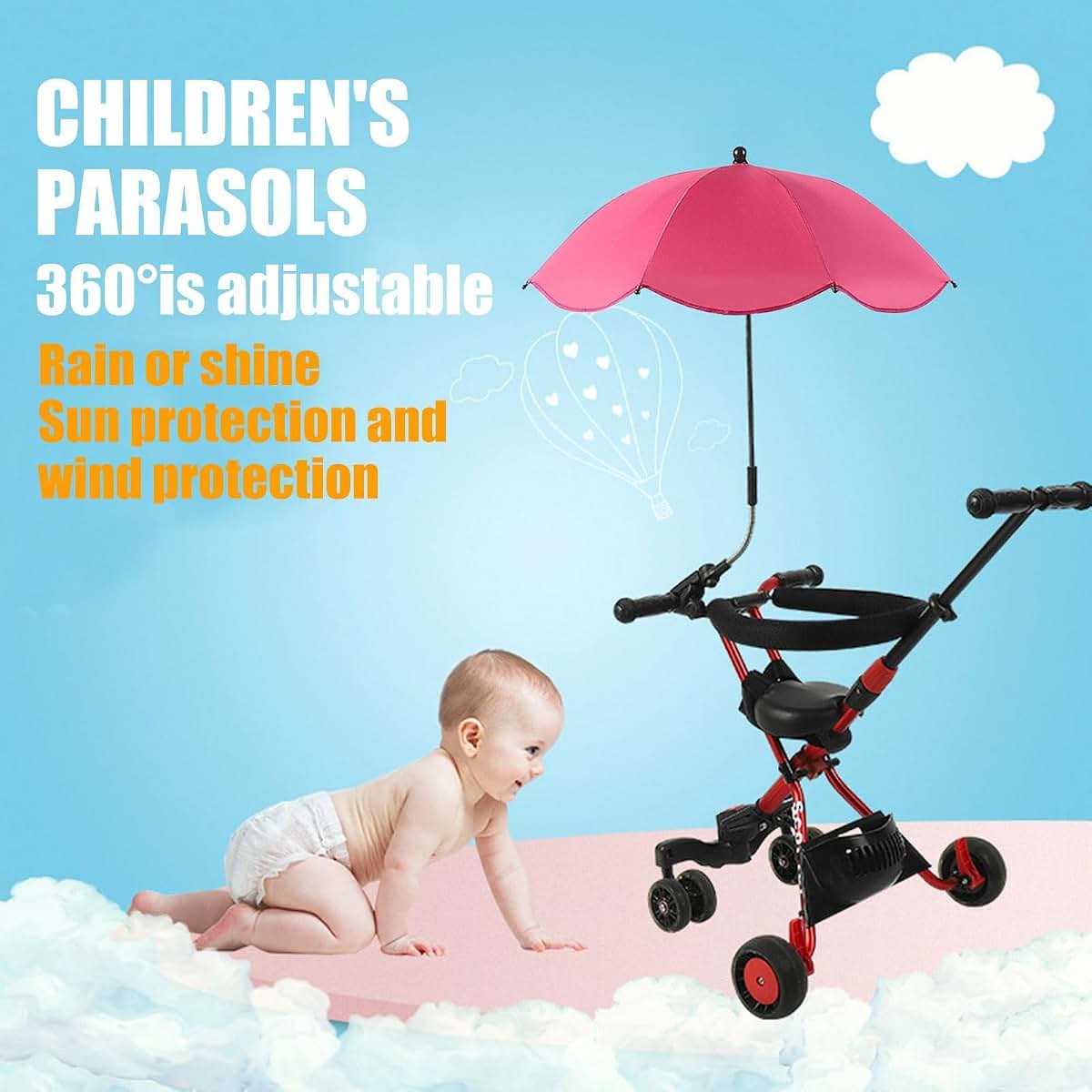 Alasse Toddler Stroller Parasol With Adjustable Clamp (photo 3)