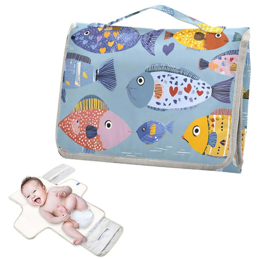 Decor Gift Reusable Diaper Changing Pad With Built-In Pillow And Tissue Pocket