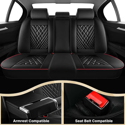 AutoSeatProtector Honda Odyssey 2000-2026 Seat Covers, 5 Full Set, Black Red