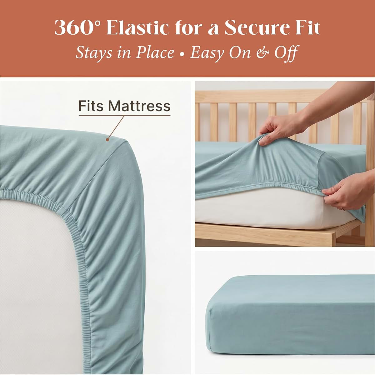 Ababy Custom Size Baby Fitted Sheet in Seafoam Green – Bamboo Jersey (photo 3)