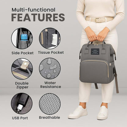Nuvababy Multifunctional Baby Diaper Bag Backpack with Changing Station Baby Bag for Moms, Dads, Shower Gifts for (photo 2)