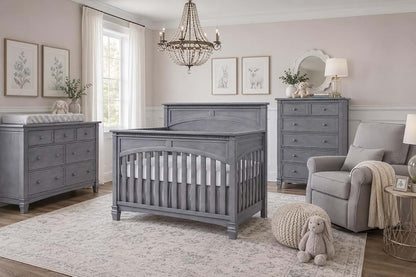 Evolur Santa Fe 5-in-1 Convertible Crib, Storm Grey