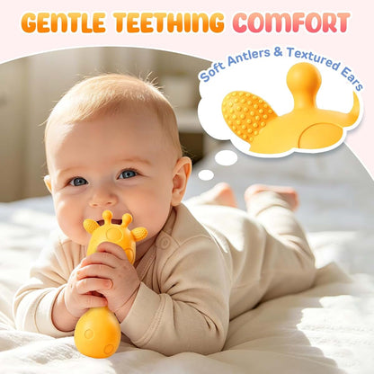 Giraffe-Shaped Baby Teething Rattle Toy