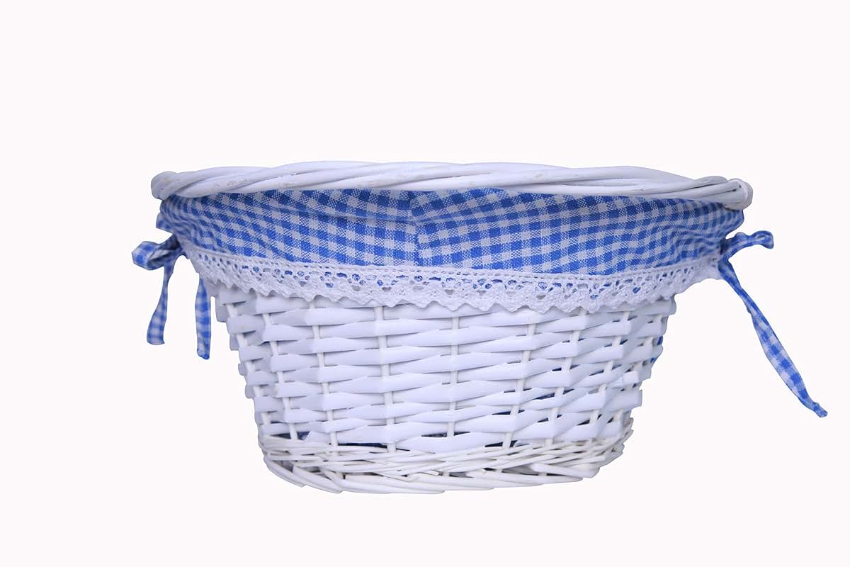 KRZIL Oypeip Easter Basket Gift Basket Oval Willow Round Wicker Storage Basket With One Drop Down Handle Easter Baskets