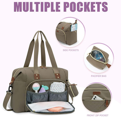 Tuwubi Diaper Bag Tote With Pacifier Case