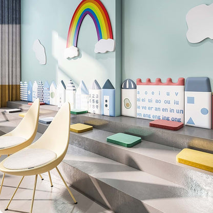 WIGING 3D Anti-Collision Wall Padding for Kids, Peel and Stick Self-Adhesive Waterproof Soft Bag Wall Panel for