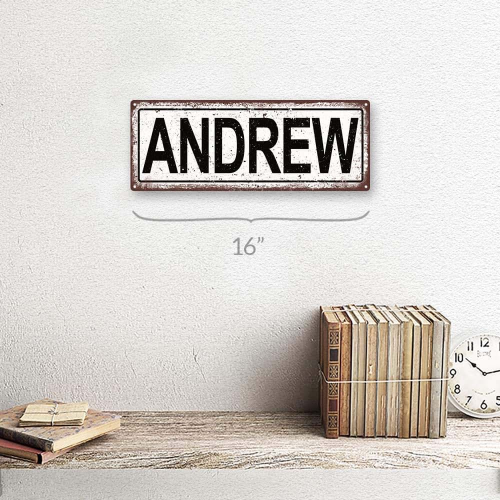 Homebody Accents Andrew 6"x16" Metal Sign Wall Decor For Kids Room And Nursery