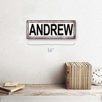 Homebody Accents Andrew 6"x16" Metal Sign Wall Decor For Kids Room And Nursery