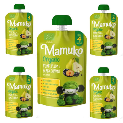 MAMUKO Pear, Plum & Black Currant Puree - No Sugar or Preservatives